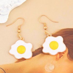 Fried Egg Dangle‎ Earrings - Breakfast, Brunch, Fun, Style, Cute, Great Gift